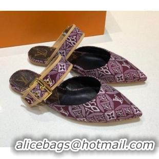 Cheap Price Louis Vuitton Since 1854 Sofia Flat Mules 1A8NWP Burgundy