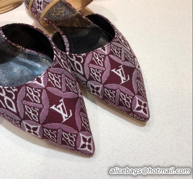 Cheap Price Louis Vuitton Since 1854 Sofia Flat Mules 1A8NWP Burgundy