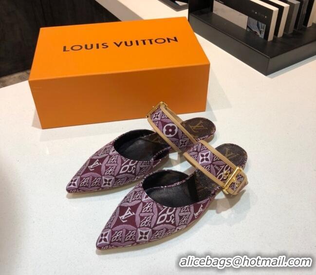 Cheap Price Louis Vuitton Since 1854 Sofia Flat Mules 1A8NWP Burgundy