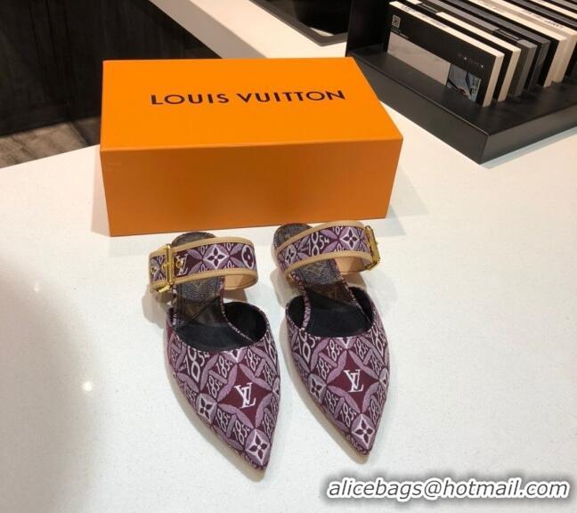 Cheap Price Louis Vuitton Since 1854 Sofia Flat Mules 1A8NWP Burgundy