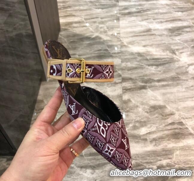 Cheap Price Louis Vuitton Since 1854 Sofia Flat Mules 1A8NWP Burgundy