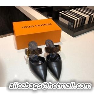 Top Quality Louis Vuitton Calfskin Sofia Heel Mules 1A8O2G Black