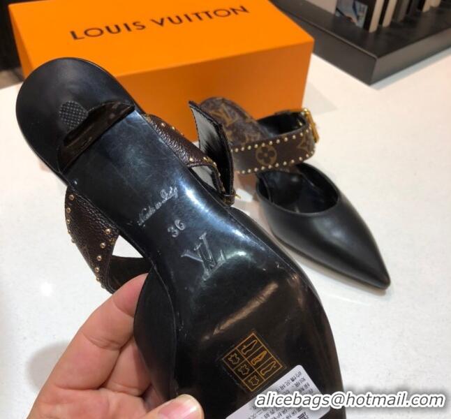 Top Quality Louis Vuitton Calfskin Sofia Heel Mules 1A8O2G Black