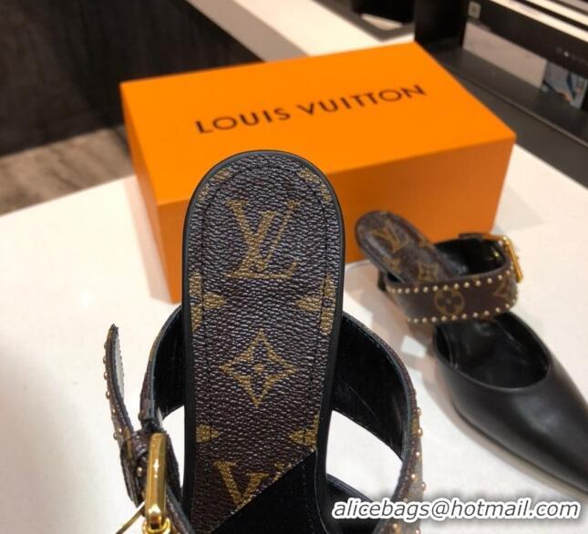 Top Quality Louis Vuitton Calfskin Sofia Heel Mules 1A8O2G Black