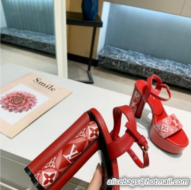 Original Cheap Louis Vuitton Since 1854 Podium Platform Sandal 1A8D2M Red