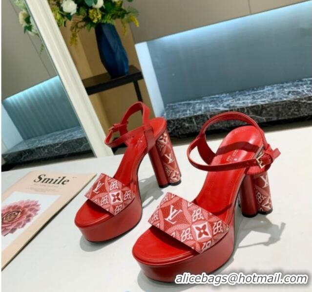 Original Cheap Louis Vuitton Since 1854 Podium Platform Sandal 1A8D2M Red