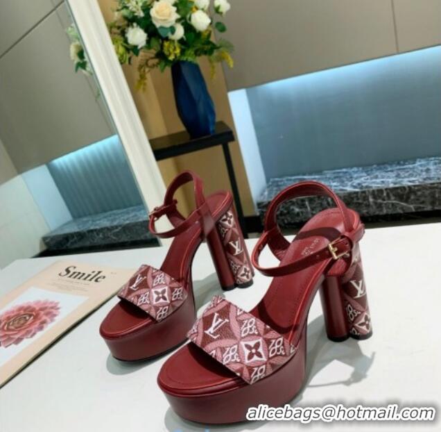 Best Price Louis Vuitton Since 1854 Podium Platform Sandal 1A8D2M Burgundy