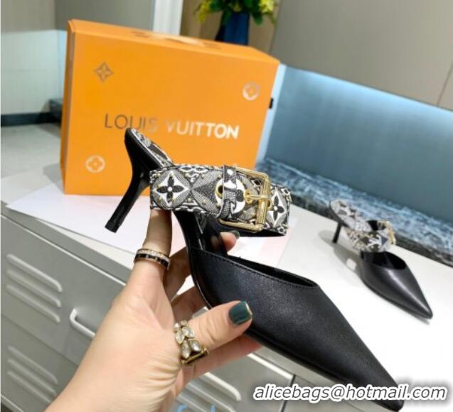 Sophisticated Louis Vuitton Since 1854 Sofia Heel Mules 5.5cm 010905 Grey