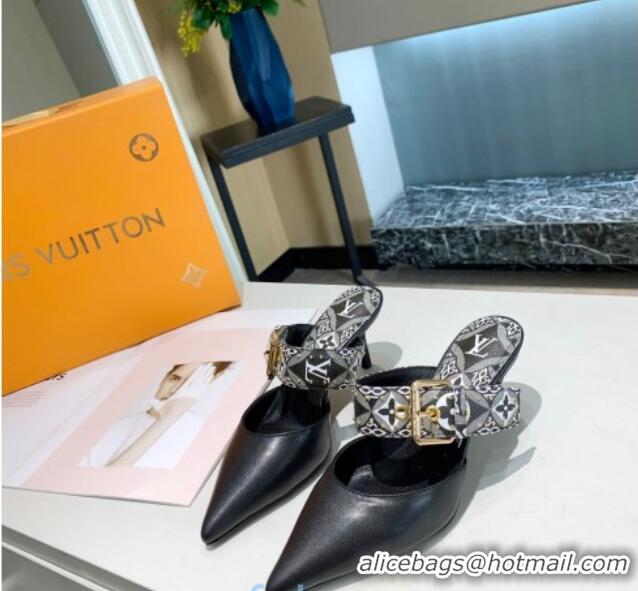 Sophisticated Louis Vuitton Since 1854 Sofia Heel Mules 5.5cm 010905 Grey