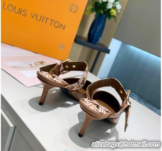 Purchase Louis Vuitton LV Crafty Patent Leather Sofia Heel Mules 5.5cm 010907 Brown