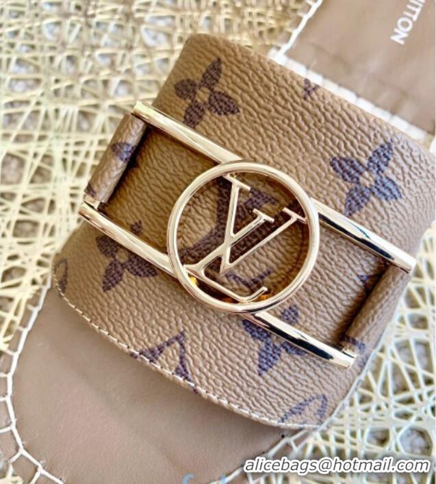 Good Quality Louis Vuitton Monogram Reverse Canvas Espadrille Slide Sandals with Rectangle LV Buckle 011102