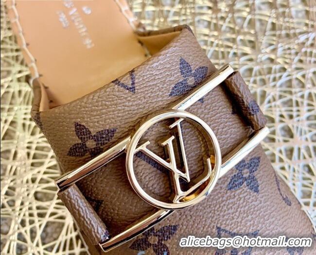 Discount Louis Vuitton Monogram Reverse Canvas Espadrille Flat Mules with Rectangle LV Buckle 011108