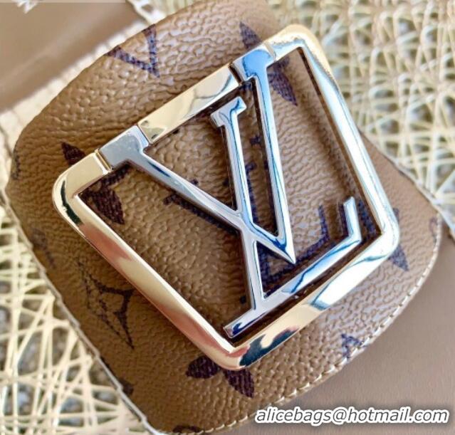 Hot Style Louis Vuitton Monogram Reverse Canvas Espadrille Slide Sandals with Square LV Buckle 011112