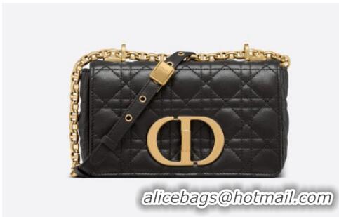 Well Crafted Dior SMALL DIOR CARO BAG Black Soft Cannage Calfskin M9241