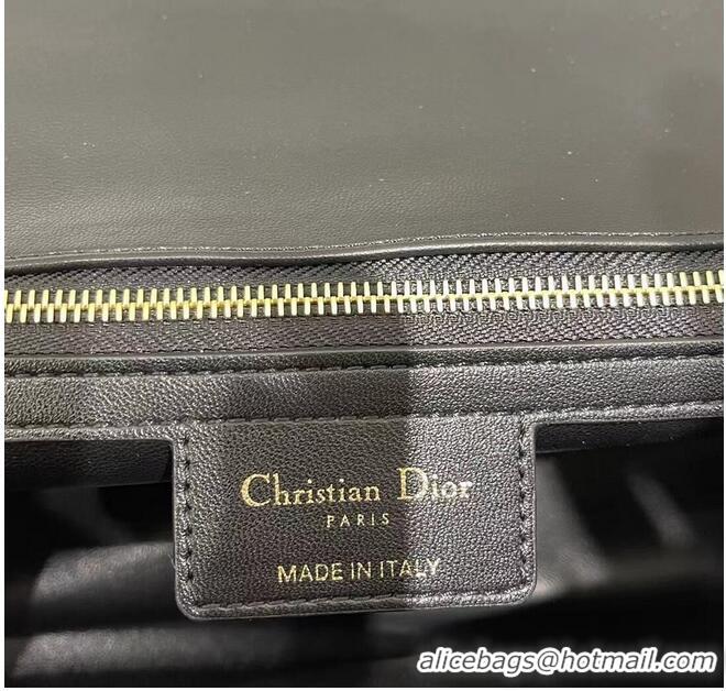 Buy Discount LARGE DIOR CARO BAG Black Soft Cannage Calfskin M9243U