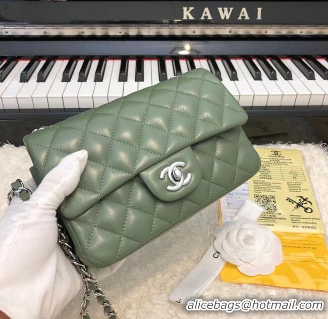 Traditional Discount CHANEL Classic Handbag Lambskin A1116 green