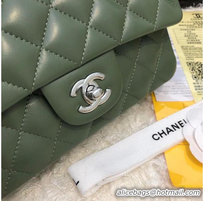 Traditional Discount CHANEL Classic Handbag Lambskin A1116 green