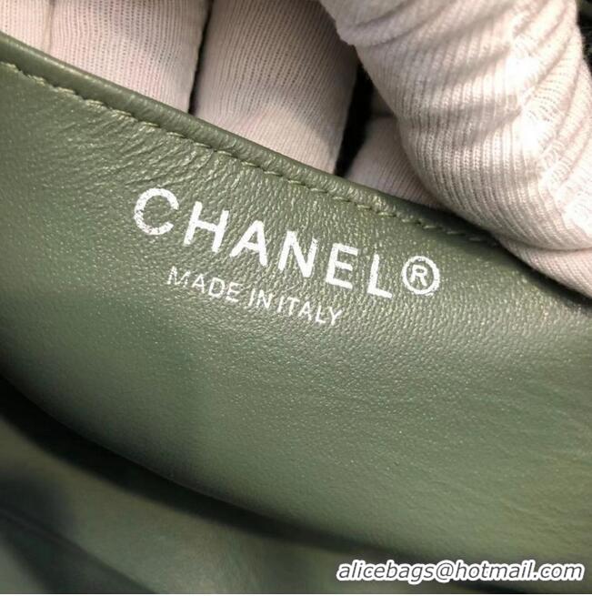 Traditional Discount CHANEL Classic Handbag Lambskin A1116 green