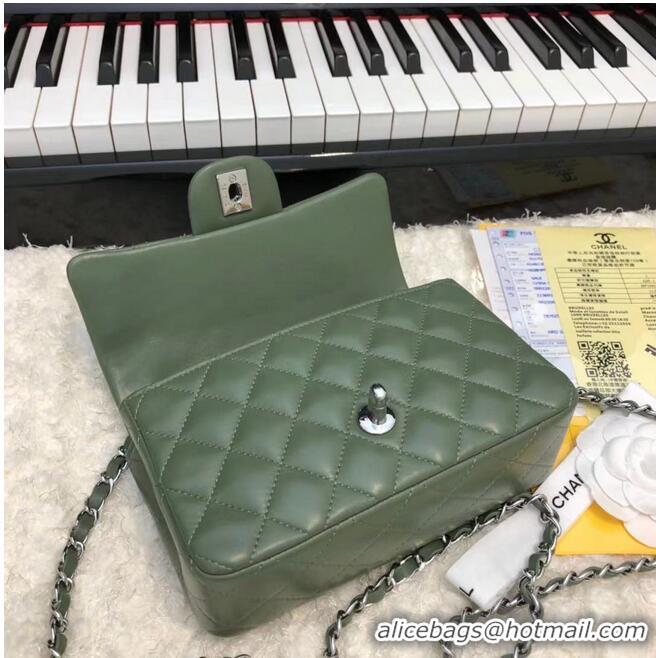 Traditional Discount CHANEL Classic Handbag Lambskin A1116 green