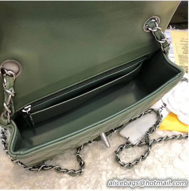 Traditional Discount CHANEL Classic Handbag Lambskin A1116 green