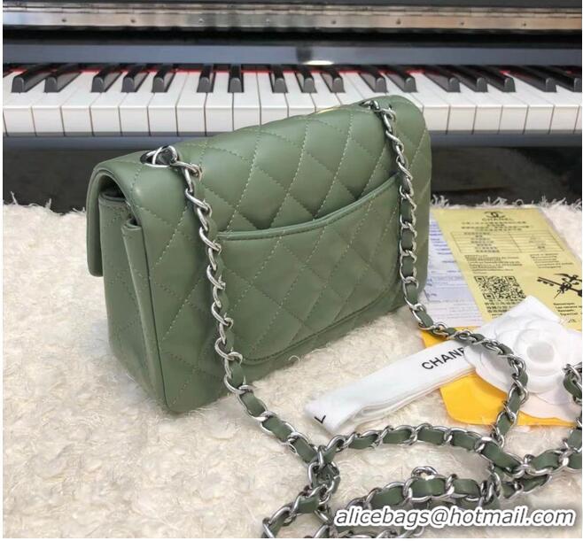 Traditional Discount CHANEL Classic Handbag Lambskin A1116 green