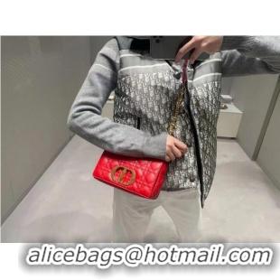 Low Price LARGE DIOR CARO BAG Soft Cannage Calfskin M9243U Red