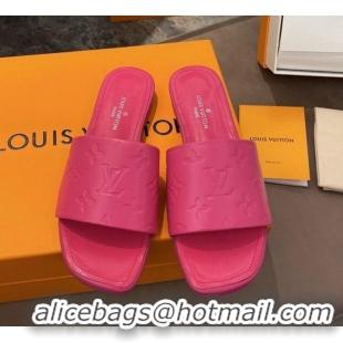 AAAAA Louis Vuitton Revival Flat Slide Sandals in Monogram Embossed Calfskin 012535 Pink