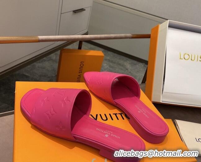 AAAAA Louis Vuitton Revival Flat Slide Sandals in Monogram Embossed Calfskin 012535 Pink