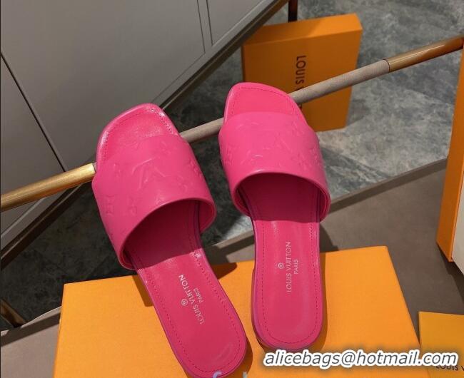 AAAAA Louis Vuitton Revival Flat Slide Sandals in Monogram Embossed Calfskin 012535 Pink