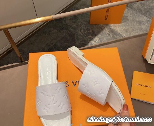 Good Product Louis Vuitton Revival Flat Slide Sandals in Monogram Embossed Calfskin 012535 White