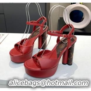 Best Grade Louis Vuitton Podium Platform Sandal 012675 Red