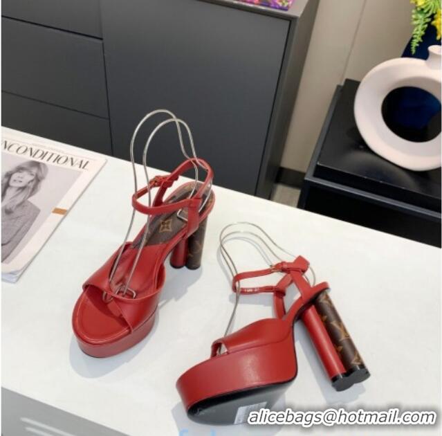 Best Grade Louis Vuitton Podium Platform Sandal 012675 Red