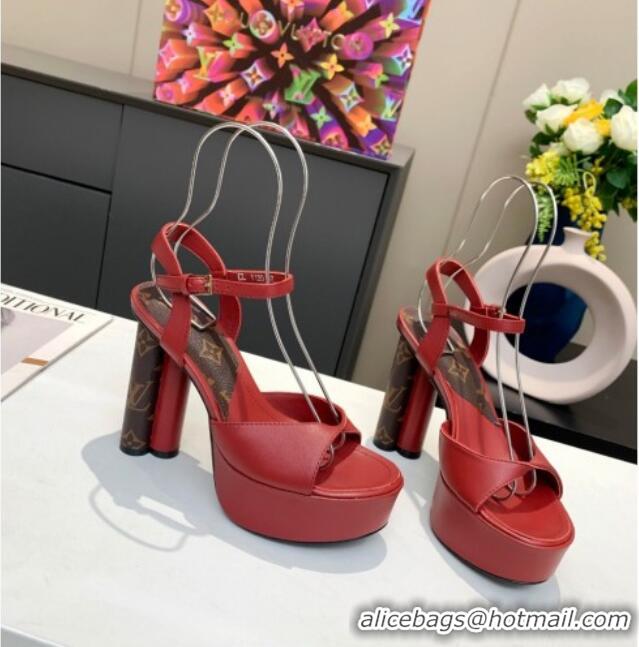 Best Grade Louis Vuitton Podium Platform Sandal 012675 Red