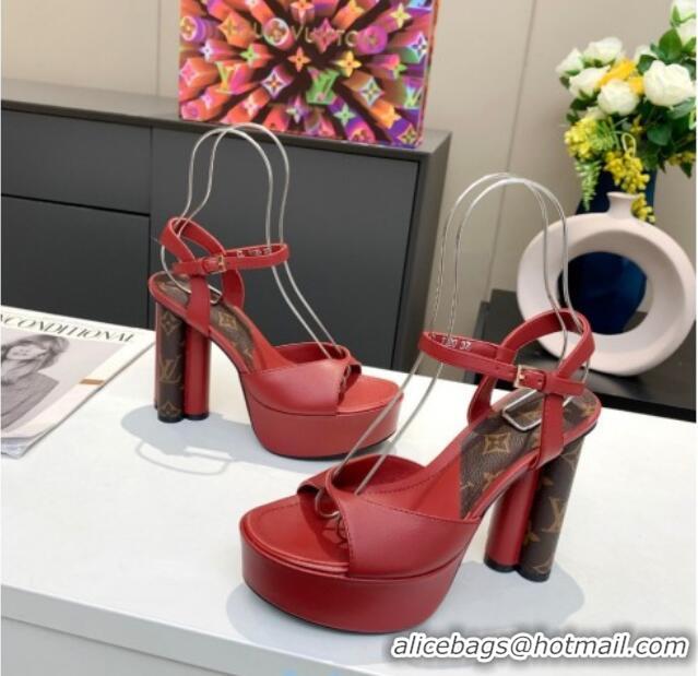 Best Grade Louis Vuitton Podium Platform Sandal 012675 Red