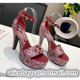 Good Quality Louis Vuitton Since 1854 Afterglow Platform Heel Sandal 11.5cm 012680 Burgundy 2021