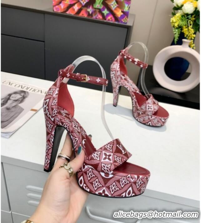 Good Quality Louis Vuitton Since 1854 Afterglow Platform Heel Sandal 11.5cm 012680 Burgundy 2021