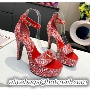 Top Design Louis Vuitton Since 1854 Afterglow Platform Heel Sandal 11.5cm 012680 Red 2021