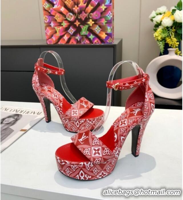 Top Design Louis Vuitton Since 1854 Afterglow Platform Heel Sandal 11.5cm 012680 Red 2021