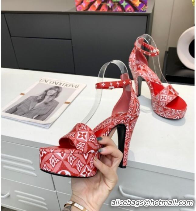 Top Design Louis Vuitton Since 1854 Afterglow Platform Heel Sandal 11.5cm 012680 Red 2021