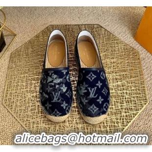 Best Price Louis Vuitton Bidart Espadrilles in Blue Monogram Tapestry Denim 012711