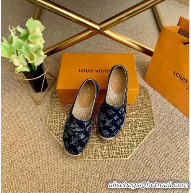 Best Price Louis Vuitton Bidart Espadrilles in Blue Monogram Tapestry Denim 012711