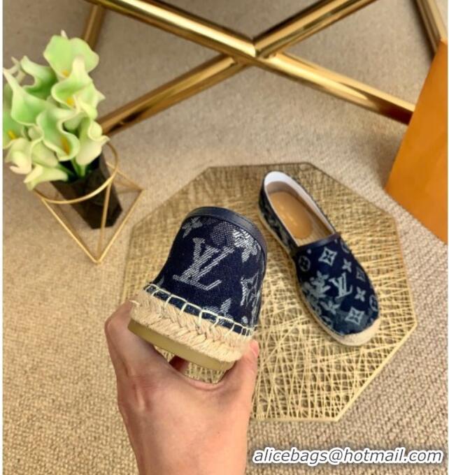 Best Price Louis Vuitton Bidart Espadrilles in Blue Monogram Tapestry Denim 012711