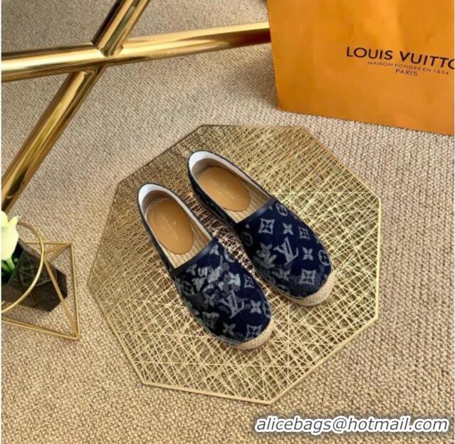 Best Price Louis Vuitton Bidart Espadrilles in Blue Monogram Tapestry Denim 012711