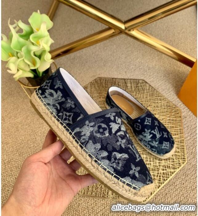 Best Price Louis Vuitton Bidart Espadrilles in Blue Monogram Tapestry Denim 012711