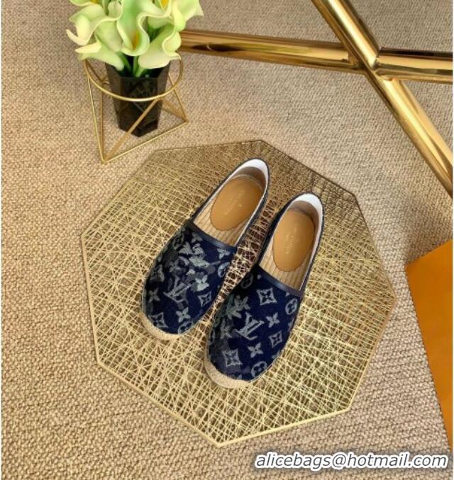 Best Price Louis Vuitton Bidart Espadrilles in Blue Monogram Tapestry Denim 012711