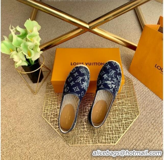 Best Price Louis Vuitton Bidart Espadrilles in Blue Monogram Tapestry Denim 012711