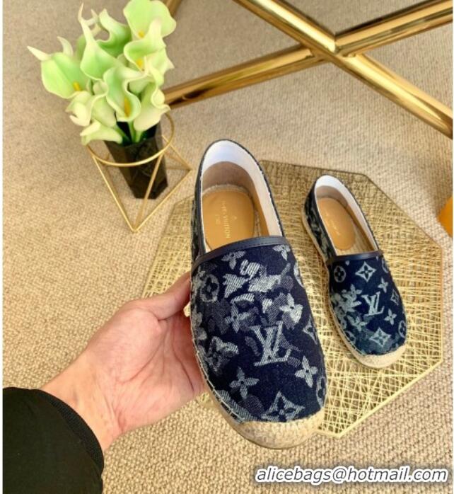 Best Price Louis Vuitton Bidart Espadrilles in Blue Monogram Tapestry Denim 012711