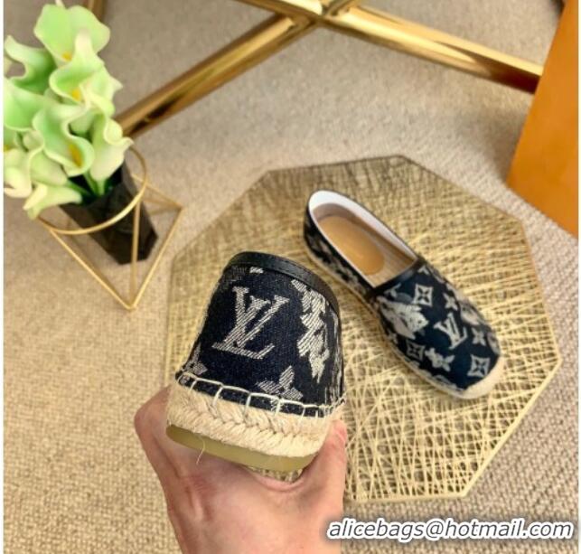 Low Price Louis Vuitton Bidart Espadrilles in Black Monogram Tapestry Denim 012712