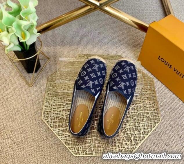 Top Quality Louis Vuitton Monogram Denim Espadrilles 012712 Navy Blue