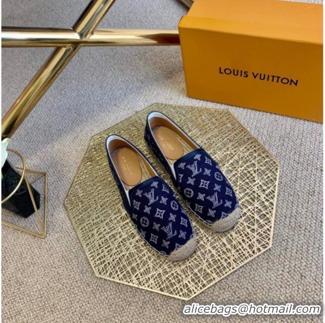 Top Quality Louis Vuitton Monogram Denim Espadrilles 012712 Navy Blue